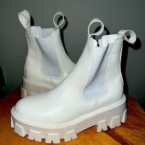 White SHEIN boots.